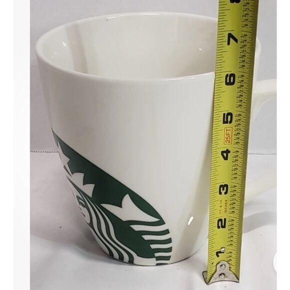 Rare Giant Starbucks 45 Oz. Ceramic Coffee Mug Cup Siren Mermaid Large Logo 6x6” - Picture 7 of 8